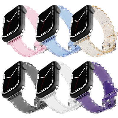 Apple Watch 45mm クリア・グリッター・レイス ダイヤモンド・交換バンド