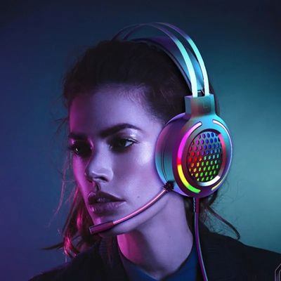組み込みケーブル付きヘッドフォン USB有線 HIFI 7.1 スピーカー マイクロフォン ゲーム RGB ヘッドセット