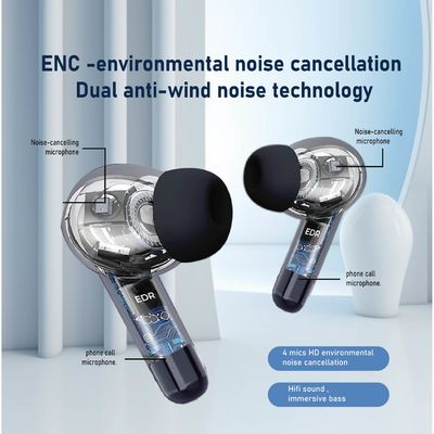 低遅延 ANC ENC とデジタルディスプレイのプライベートモールドワイヤレス HiFI イヤード