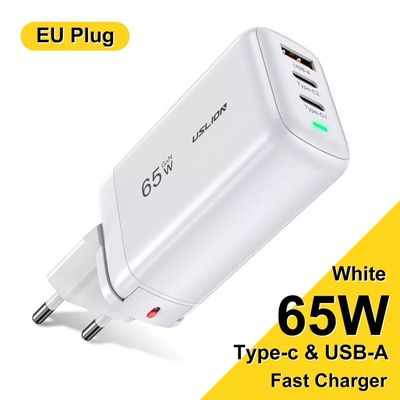 65W USBタイプC GAN ウォールチャージャー EUプラグ ラップトップや携帯の急速充電