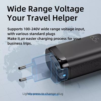 65W GaN 3ポート USB Type-c トラベルアダプター
