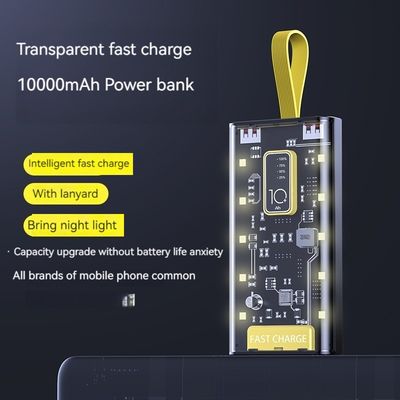 TYPE-C 入力インターフェース パワーバンク 透明性 10000mAh モバイル電源 iPhone 15 14