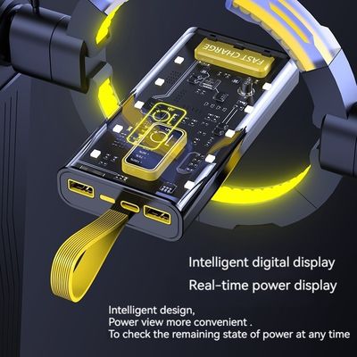 TYPE-C 入力インターフェース パワーバンク 透明性 10000mAh モバイル電源 iPhone 15 14
