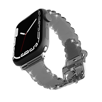 Apple Watch 45mm クリア・グリッター・レイス ダイヤモンド・交換バンド