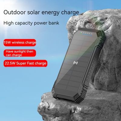 急速充電サポート 防水 20000mah 太陽光パネル 屋外活動用 パワーバンク