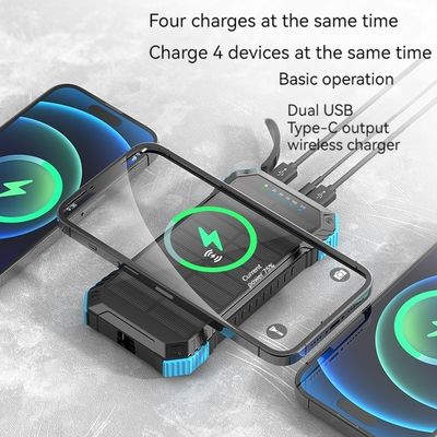 急速充電サポート 防水 20000mah 太陽光パネル 屋外活動用 パワーバンク