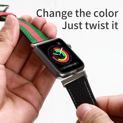 OEM ODM ダブルサイドバンド Apple Watch バンド用の革腕時計バンド 38 40 41 42 44 45mmストラップ