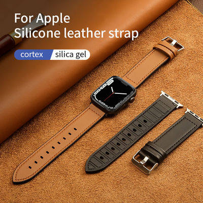 22mm シリコン革の腕時計ストラップ iWatchシリーズ 6 5 4 3 2 1 SE