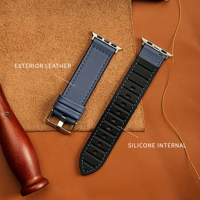 22mm シリコン革の腕時計ストラップ iWatchシリーズ 6 5 4 3 2 1 SE