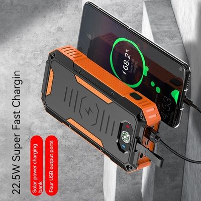 ワイヤレス充電 屋外電源バンク3万mAh 22.5Wのソーラーパネルと高容量