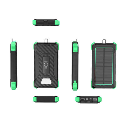 ワイヤレス充電 5W アウトドアパワーバンク iPhone 15用の太陽電池充電器 10000mAh