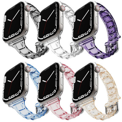 6色 柔らかく快適なシリコン腕時計ストラップ Apple Watch Series 7 41mm 45mm
