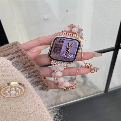 ジュエリー ブレスレット 数珠 女性 iWatch 8 シリーズ 38mm 40mm スマートウォッチバンドのための時計ストラップ