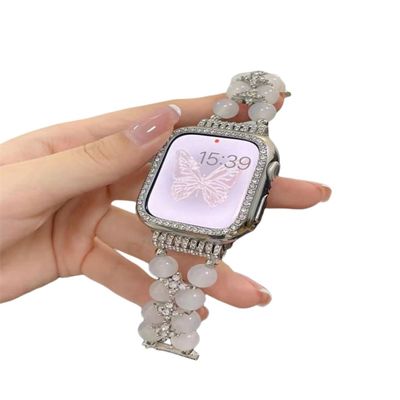 ジュエリー ブレスレット 数珠 女性 iWatch 8 シリーズ 38mm 40mm スマートウォッチバンドのための時計ストラップ